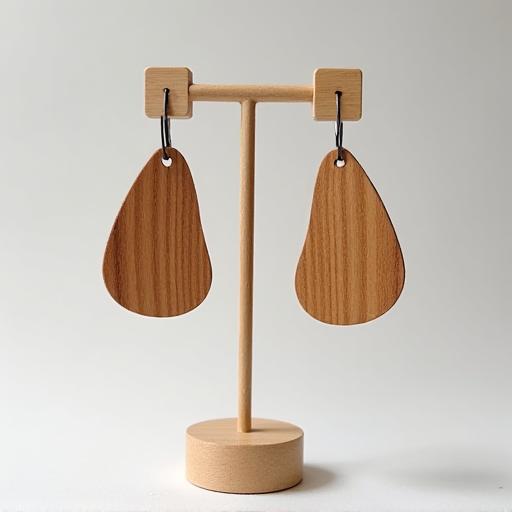 Eco-friendly wooden earrings